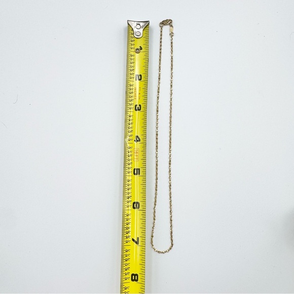 Vintage Yellow Gold Plated Mirror Rope Chain 14” Korea Dainty Twist Chain - Picture 7 of 8